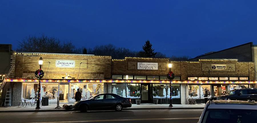Professional Christmas light installation on a home — custom-fit roofline lighting
